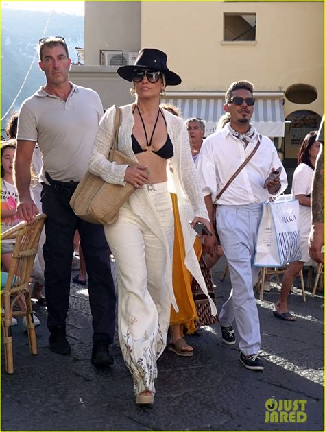 Jennifer Lopez Wears Bikini Top While Shopping on Vacation in Capri