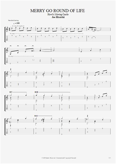 Merry Go Round Of Life Tab By Joe Hisaishi Guitar Pro Solo Guitar