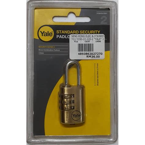 YALE Y150 22 120 1 CLASS SERIES INDOOR SOLID BRASS COMBINATION PADLOCK