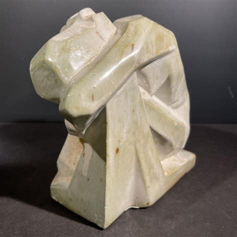 Large Fired Salt Stoneware Sculpture Of Naked Woman Sleeping By Angelo