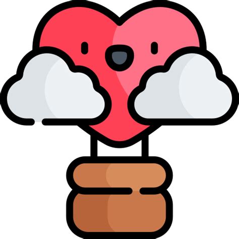 Hot Air Balloon Kawaii Lineal Color Icon