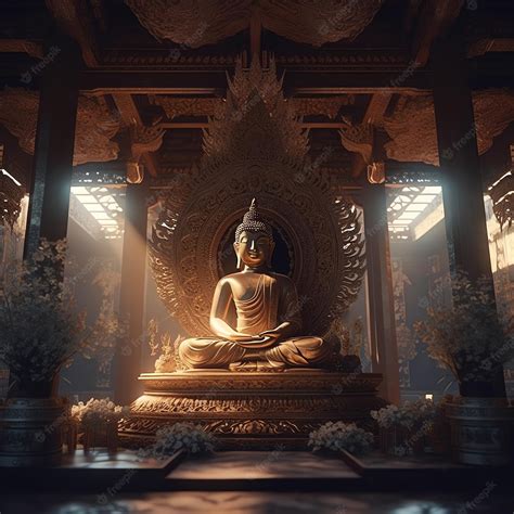 Premium Photo Buddha Temple Celebrating Vesak Day