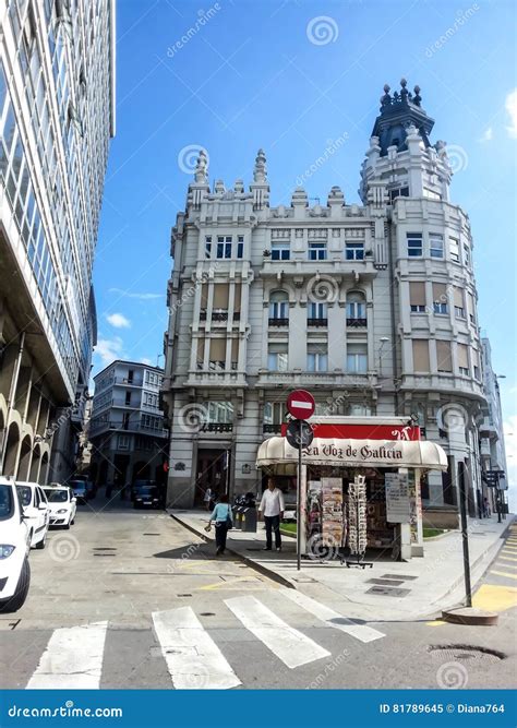 Historic Center of La Coruna, Galicia, Spain Editorial Image - Image of