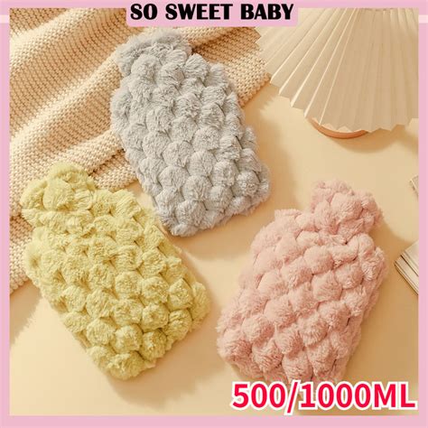 Hot Water Bag With Flannel Cover Period Pain Relieve Keep Warm Portable