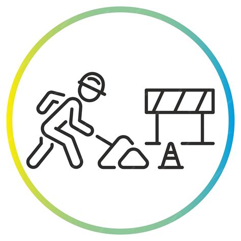 Premium Vector | Road work icon construction or maintenance workman