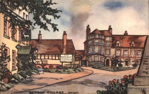 Sketch Of Village Square Benson Oxfordshire England