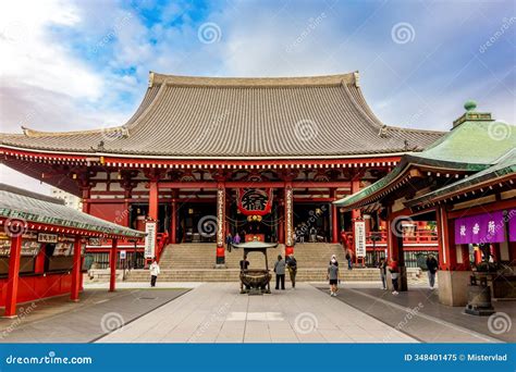 Senso Ji Temple In Asakusa And Skytree Tower Tokyo Japan Royalty Free