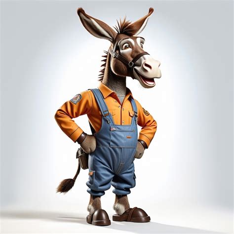 Premium Photo Anthropomorphic Donkey Character Isolated On Background