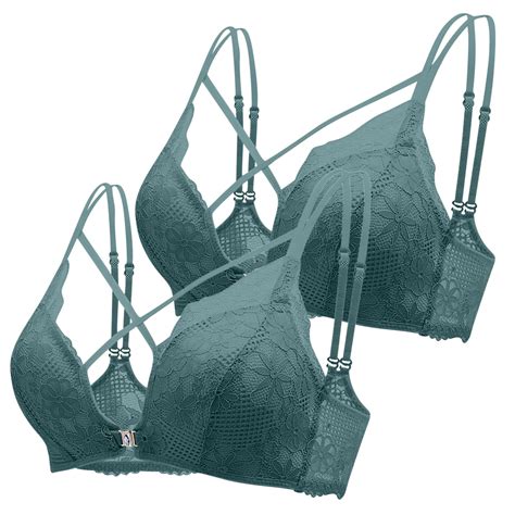 Bnwani Comfortable Bras For Women Bralette Sexy Lace Lingerie For Girls With Front Buckle And