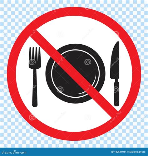 No Food Sign No Eating Allowed Sign Red Prohibition No Food Sign