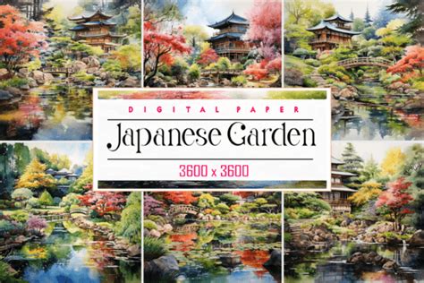 Watercolor Japanese Garden Graphic by Printable Design · Creative Fabrica