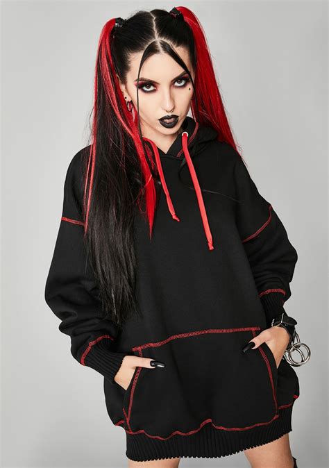 Widow Devil Horn Hoodie Black