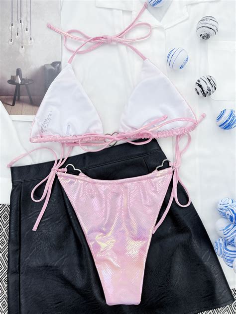 Bikini Maillot De Bain Unicolore Taille Haute Sexy Push Up Milanoo