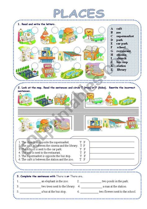Places In Town Esl Worksheet By Silvanija