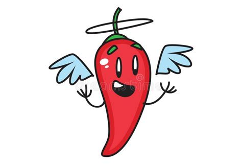 Angel Red Hot Chili Pepper Humaniz El Personaje De Dibujos Animados Plano Emocional Con Las