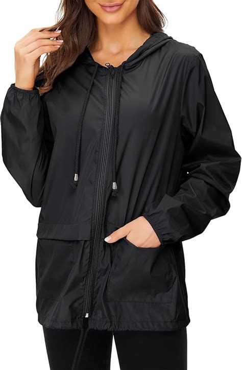 Zando Womens Rain Jacket With Hood Raincoat For Women Lightweight Rain Jacket Women Packable