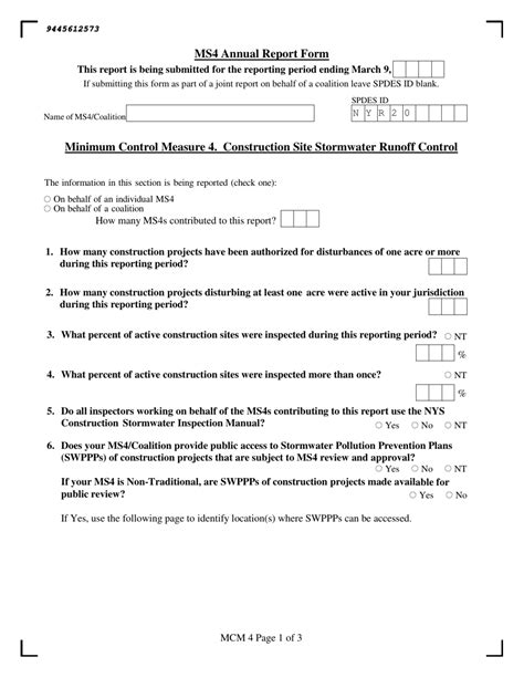 New York Ms4 Municipal Compliance Certification And Annual Report Form