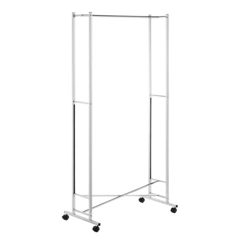 Collapsible Rolling Garment Rack, Chrome