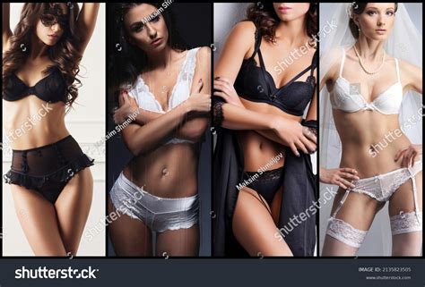 Set Photos Beautiful Sexy Women Lingerie Stock Photo 2135823505 Shutterstock