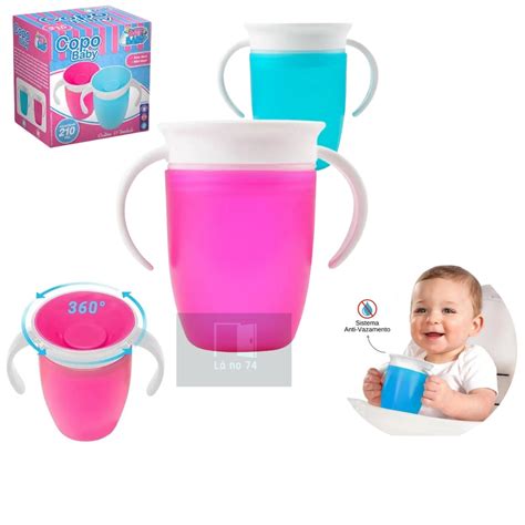 Copo Treinamento Para Bebe - Copo 360º Para Bebê Treinamento Antivazamento De Silicone Com Válvula ...
