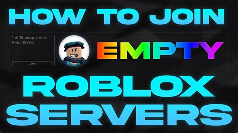 How To Join Empty Servers On Roblox For Free Youtube