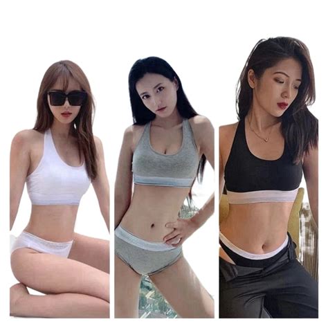 Lingerie Sexy Logotipo Para Mulheres Suti Macio E Tanga Roupas Ntimas Esportivas Moda Sem