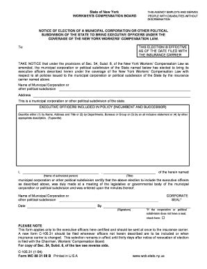 Fillable Online Notice Of Election Of A Municipal Corporation Or Other