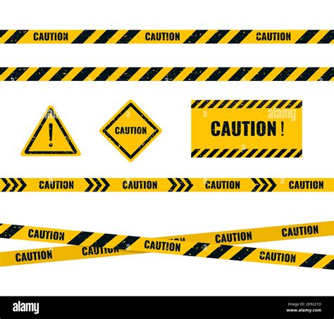 Caution Tape Caution Yellow Warning Lines Isolated On White Vector