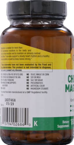 Country Life Chelated Magnesium 250 Mg Tablets 180 Ct Kroger