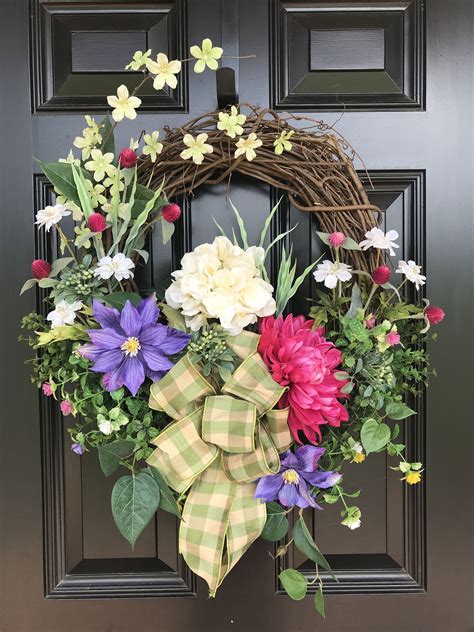 Summer Wreath For Front Door Summer Decor Summer Wreath Natural