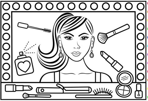 Rosto Para Colorir Maquiagem - 7