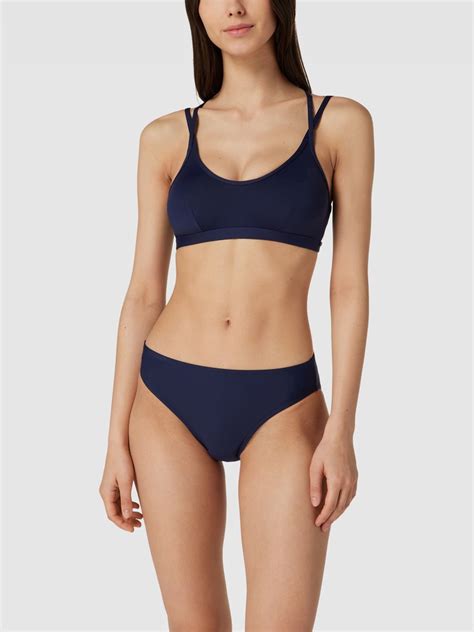 Kup online Esprit Góra bikini ze skrzyżowanymi cienkimi ramiączkami granatowy