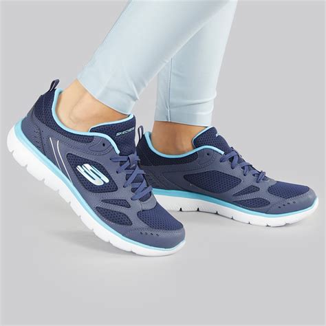Buy SKECHERS Womens Skechers Summits Suited Trainers Navy/Blue