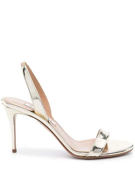 Aquazzura Gold So Nude Leather Sandals Aquazzura