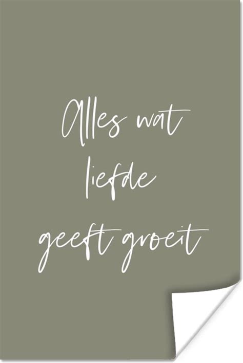 Poster Tekst Quotes Alles Wat Liefde Geeft Groeit Liefde 20x30