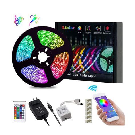 Flexible RGB Led Strip Light With Remote And Adaptor - 16 Feet - Multicolor