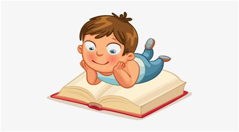 Cartoon Boy Reading - Drawing Book For Kids [book] Transparent PNG ...