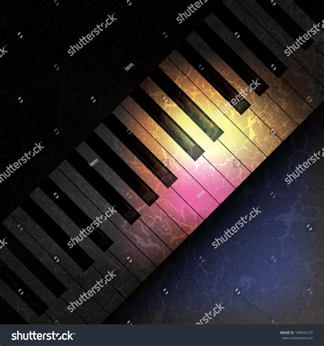 Abstract Grunge Music Background With Piano Keys Stock Vector