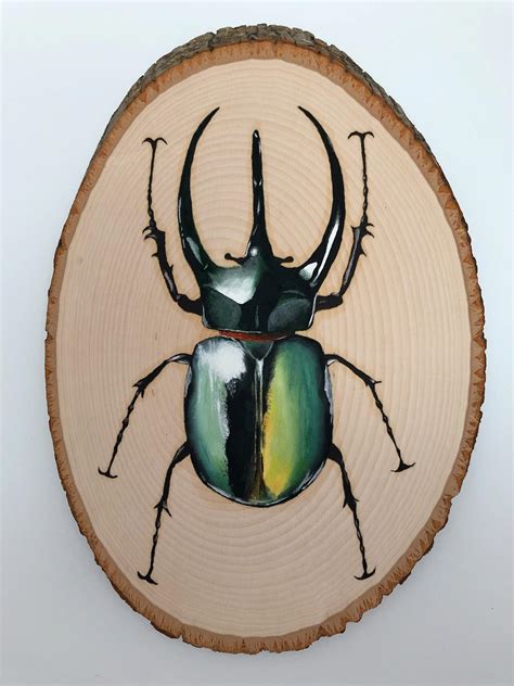 Beetle, oil on wood, 7”x11” : r/Art