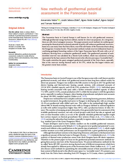 (PDF) Evolution of the Pannonian basin and its geothermal resources