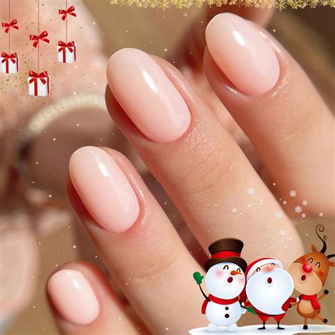 Amazon GLAMERMAID Press On Nails Oval Glossy Nude Medium False