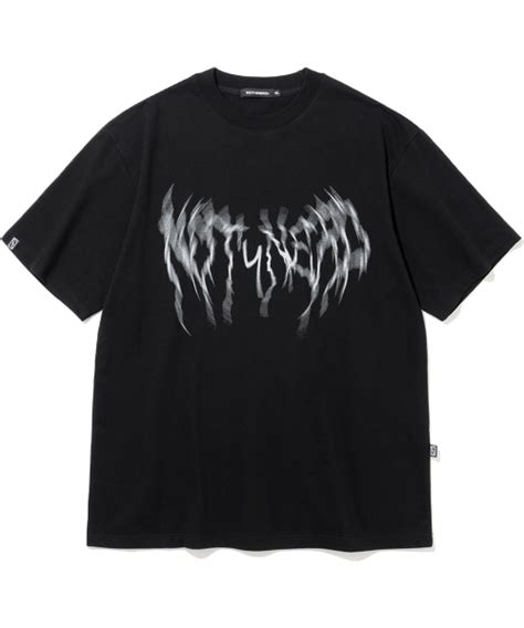 Musinsa Not Nerd Thunder Blur Logo T Shirts Black