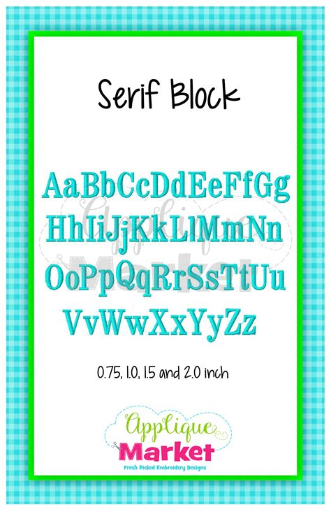 Block Embroidery Font