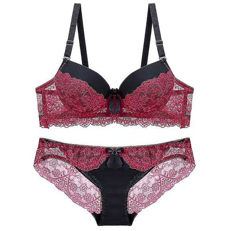 New 2023 Sexy Lace Perspective Bra Set Push Up Sexy Lingerie Set Ab Cup Bra Panty Set Fruugo BE