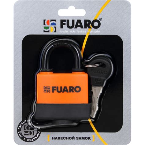 Замок навесной Fuaro (Фуаро) PL-3650 (50 мм) 3 "англ."кл. БЛИСТЕР