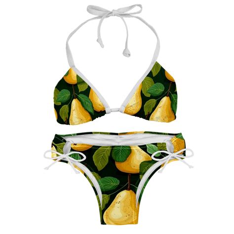 Pear Detachable Sponge Adjustable Strap Bikini Set Two Pack Swim Suits