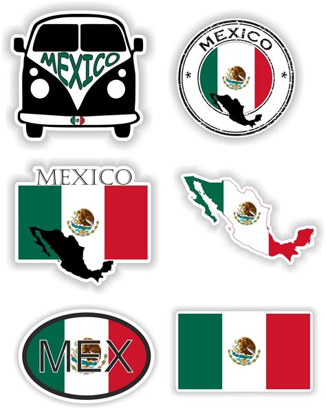 Mexico Set Of Stickers For Laptop Book Water Bottle Fridge Guitar