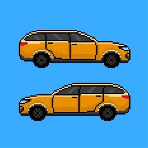 Pixel Art De Carro Laranja 5450122 Vetor No Vecteezy