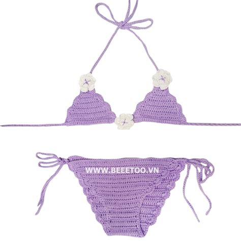 Bikini len móc và Áo Crop top len móc thời trang Shop BeeToo Yêu biết mấy những mẫu bikini