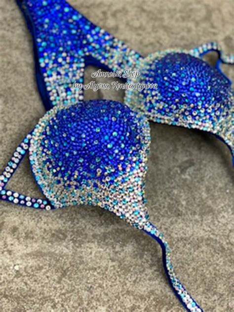 Competition Bikini Set Rhinestone Fitness Npc Ifbb Etsy